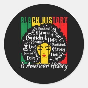 Afro-vrouwen zwarte geschiedenis is Amerikaanse ge Ronde Sticker