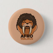 Afro Walrus Ronde Button 5,7 Cm (Voorkant)