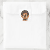 Afro Walrus Vierkante Sticker (Tas)