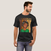 Afro wigs lerares Life Black African American Educ T-shirt (Voorkant volledig)