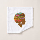 Afro Woman Bath Towel Set Bad Handdoek (Wasdoekje)