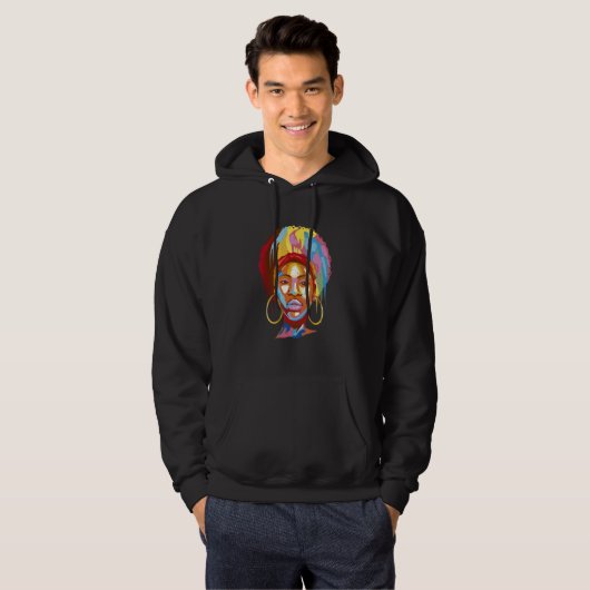 Afro Woman Girl Colorful Hoodie (Voorkant volledig)