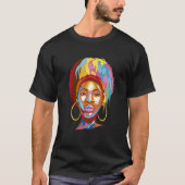 Afro Woman Girl Colorful T-shirt (Voorkant)