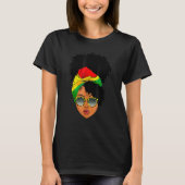 Afro Woman Headscarf Nubian Melanin Popping Black T-shirt (Voorkant)