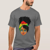 Afro Woman Headscarf Nubian Melanin Popping Black T-shirt (Voorkant)