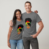 Afro Woman Headscarf Nubian Melanin Popping Black T-shirt (Unisex)