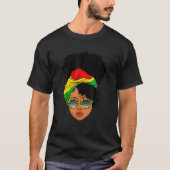 Afro Woman Headscarf Nubian Melanin Popping Black T-shirt (Voorkant)