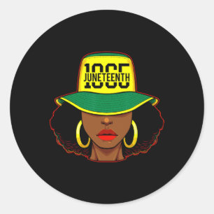 Afro Woman Juneteenth 1865 Melanin Pride African A Ronde Sticker
