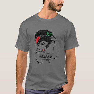 Afro Woman Melanin Black History Maand Afri T-shirt