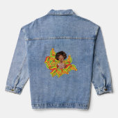 Afro Woman | Zwarte geschiedenismaand Denim Jacket (Achterkant)