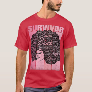 Afro Words Afrikaanse American Breast Cancer Survi T-shirt