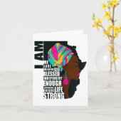 Afro You Are Enough I Am Insrational Sayings Motiv Kaart (Gele Bloem)