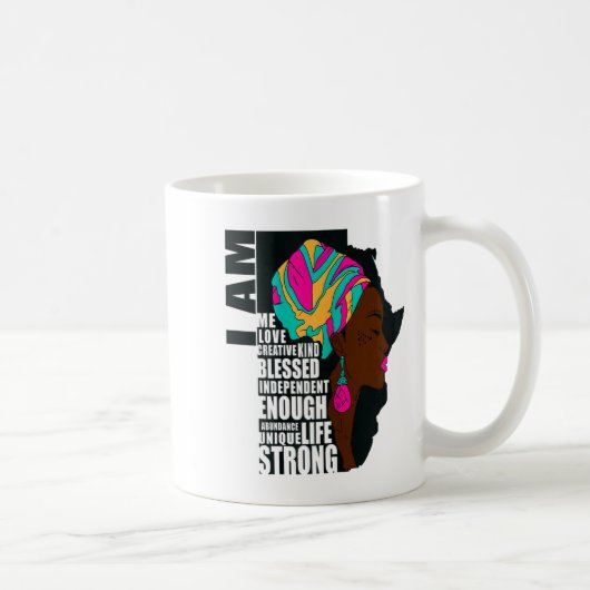 Afro You Are Enough I Am Insrational Sayings Motiv Koffiemok (Rechts)