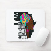 Afro You Are Enough I Am Insrational Sayings Motiv Muismat (Met muis)