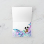 Afro Zeemeermin Baby Shower Bedankkaart (Binnen)