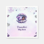 Afro Zeemeermin Baby shower servetten (Voorkant)