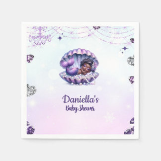 Afro Zeemeermin Baby shower servetten