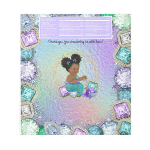 Afro Zeemeermin Baby Shower Snoep Bar Wrapper Notitieblok