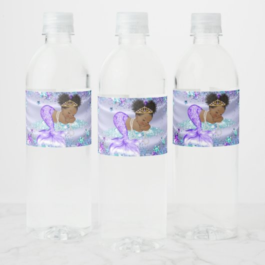 Afro Zeemeermin Baby shower Waterflesetiketten Waterfles Etiket (Flessen)