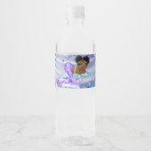 Afro Zeemeermin Baby shower Waterflesetiketten Waterfles Etiket (Voorkant)