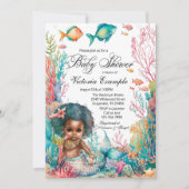 Afro Zeemeermin Babyshower Kaart (Voorkant)