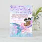 Afro Zeemeermin Lange afstand Baby shower per Mail Kaart (Staand voorkant)