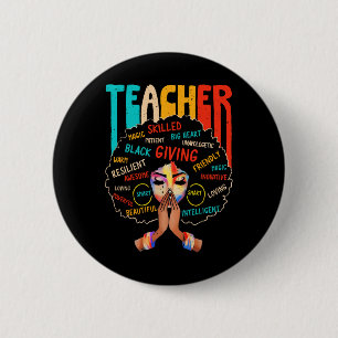 Afro Zwart Geschiedenis Maand Afro Amerikaans Lera Ronde Button 5,7 Cm