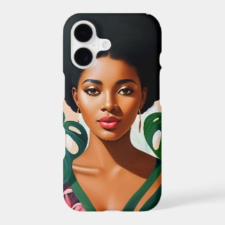 Afro Zwart Vrouw Monstera Deliciosa Botanisch