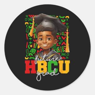 Afro Zwarte Jongen Universiteit Afstuderen Toekoms Ronde Sticker