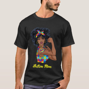 Afro Zwarte Vrouw Autisme Moeder Bewustzijn Tattoo T-shirt