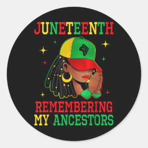 Afro-zwarte vrouwen Melanin Queen Juneteenth Remem Ronde Sticker