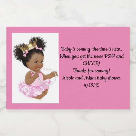 Afrobaby bubbly sparkling wijnetiket (Enkel label)