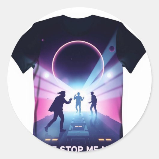 Afrobeald stijl van tentakel typografie ronde sticker (Voorkant)