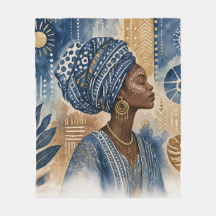 Afroboheemse Adire Stof Esthetiek, Waterverf Fleece Deken