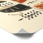 Afroboheemse Mudcloth Boho Abstracte Wandkunst Poster (Hoek)