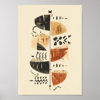 Afroboheemse Mudcloth Boho Abstracte Wandkunst Poster