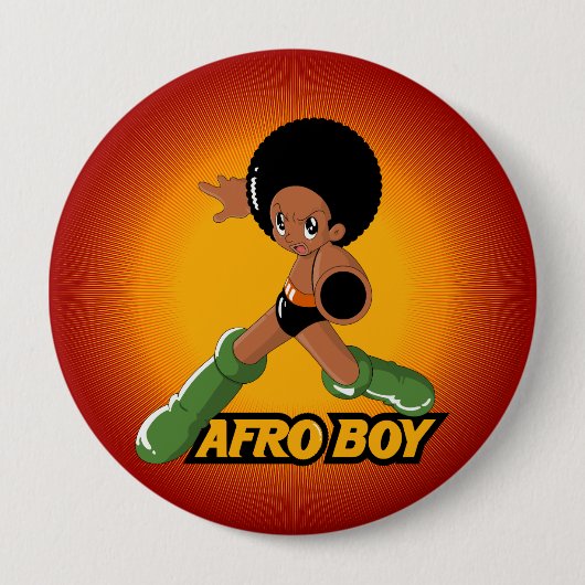 AfroBoy! Ronde Button 4,0 Cm (Voorkant)