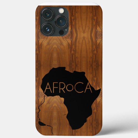 AFRoCA MALE Afro plus Africa Wood Grain look Case-Mate iPhone Case (Achterkant)