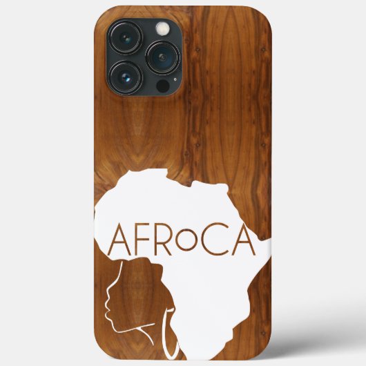 AFRoCA VROUW Afro plus Africa Wood Grain look Case-Mate iPhone Case (Achterkant)