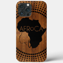 AFRoCA VROUW Afro plus Africa Wood Grain look