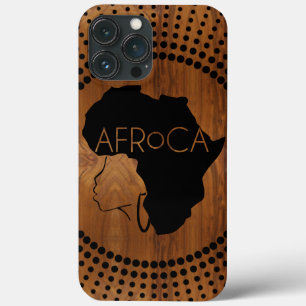 AFRoCA VROUW Afro plus Africa Wood Grain look Case-Mate iPhone Case