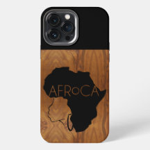 AFRoCA VROUW Afro plus Africa Wood Grain look