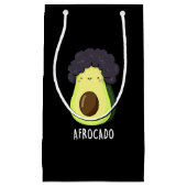 Afrocado Funny Avocado met Afro Pun Dark BG Klein Cadeauzakje (Voorkant)
