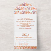 Afrocentric Abstract Pattern African Print Wedding All In One Uitnodiging (Binnen)