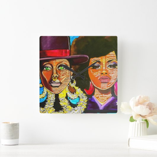 Afrocentric Badu vs Scott AcrylWall klok (Huis)