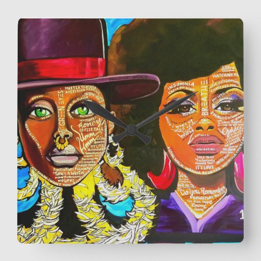 Afrocentric Badu vs Scott AcrylWall klok (Voorkant)