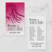 Afrocentric Braids Hair Stylist - fuschia Visitekaartje (Voorkant / Achterkant)