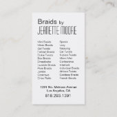 Afrocentric Braids Hair Stylist - fuschia Visitekaartje (Achterkant)