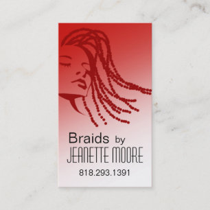 Afrocentric Braids Hair Stylist - rood Visitekaartje