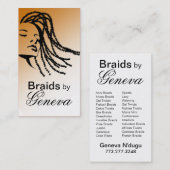 Afrocentric Braids Hair Stylist - tan Visitekaartje (Voorkant / Achterkant)